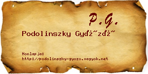 Podolinszky Győző névjegykártya